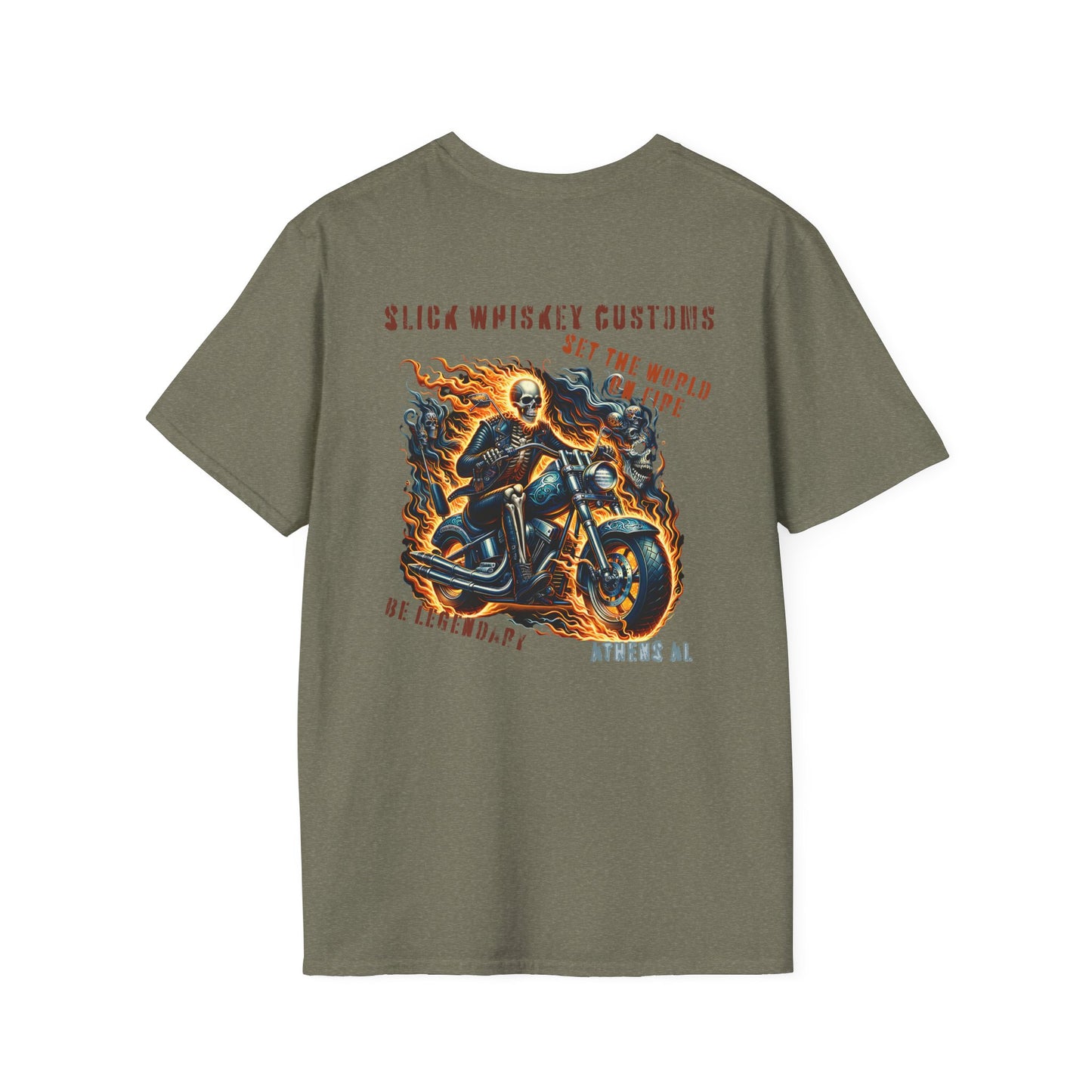 SWC Collection-Be legendary series-set the world on fire-Motorcycle Graphic T-Shirt, Biker Tee, Custom Art Shirt, Unique Gift, Unisex Casual Wear