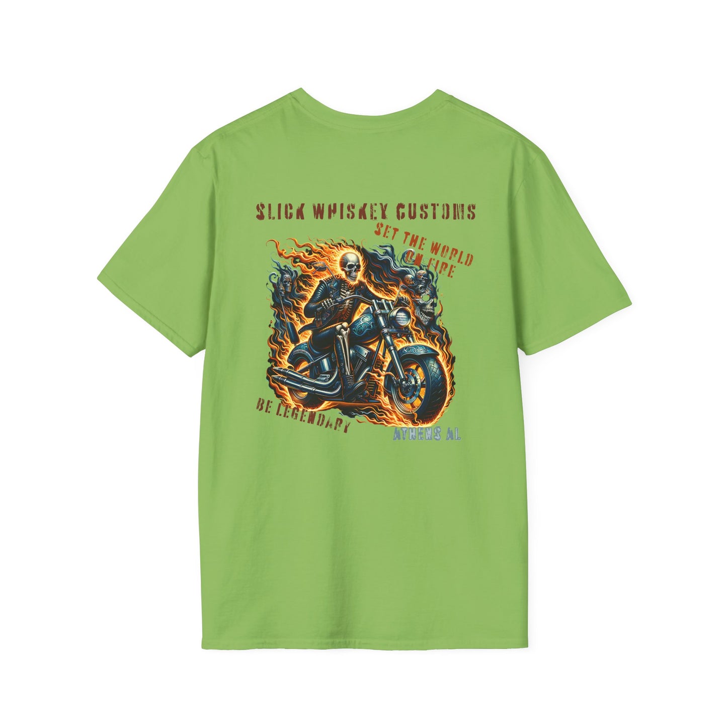 SWC Collection-Be legendary series-set the world on fire-Motorcycle Graphic T-Shirt, Biker Tee, Custom Art Shirt, Unique Gift, Unisex Casual Wear