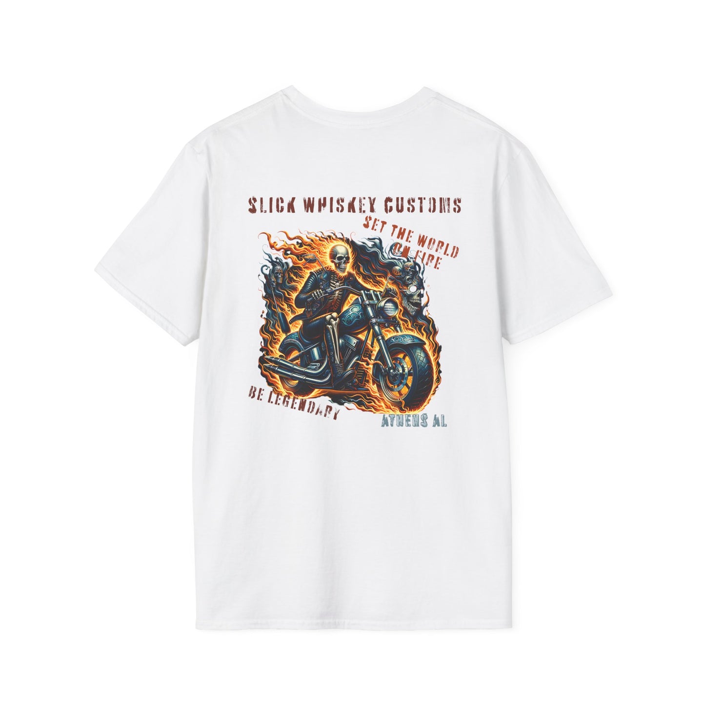 SWC Collection-Be legendary series-set the world on fire-Motorcycle Graphic T-Shirt, Biker Tee, Custom Art Shirt, Unique Gift, Unisex Casual Wear