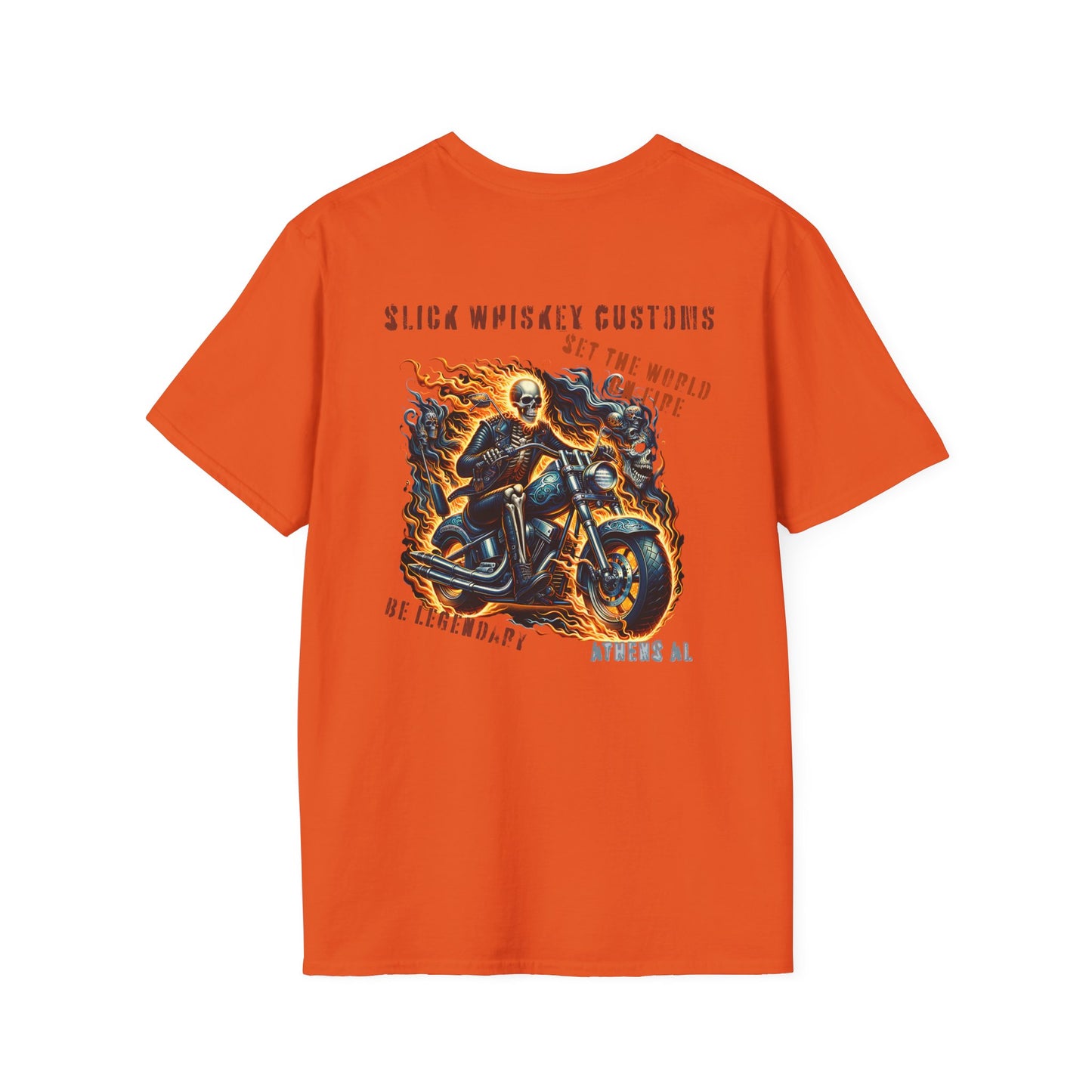 SWC Collection-Be legendary series-set the world on fire-Motorcycle Graphic T-Shirt, Biker Tee, Custom Art Shirt, Unique Gift, Unisex Casual Wear
