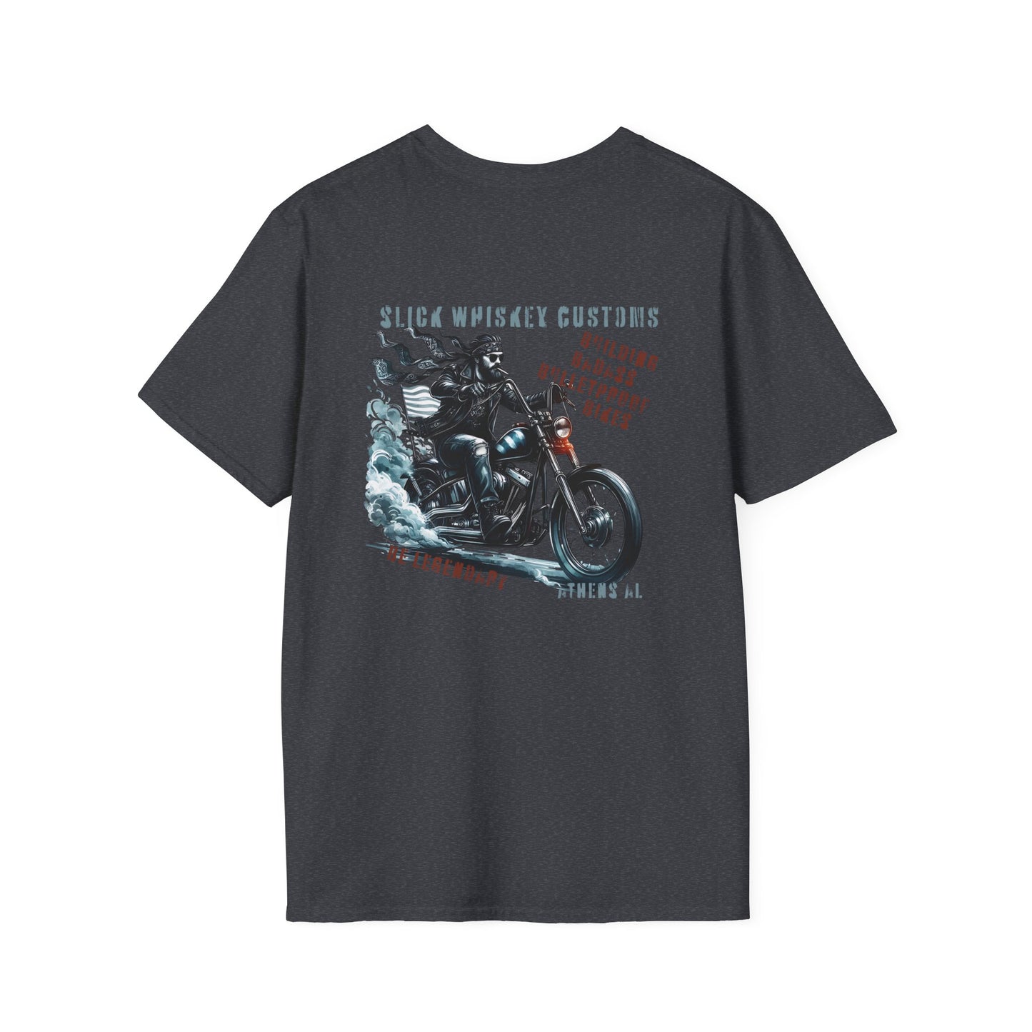 SWC Collection- Legendary Custom Motorcycle Graphic T-Shirt, Unisex Softstyle Tee, Vintage Biker Shirt, Ideal for Riders, Gift for Motorcycle Lovers, Casual Wear