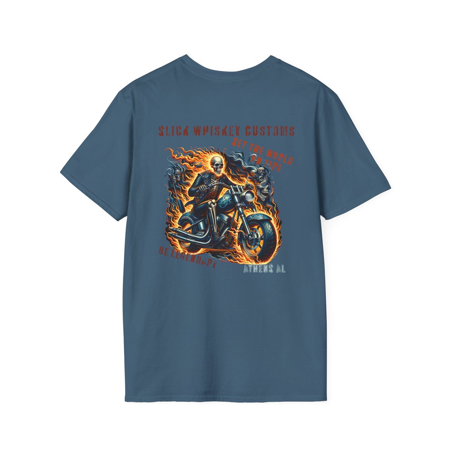 SWC Collection-Be legendary series-set the world on fire-Motorcycle Graphic T-Shirt, Biker Tee, Custom Art Shirt, Unique Gift, Unisex Casual Wear