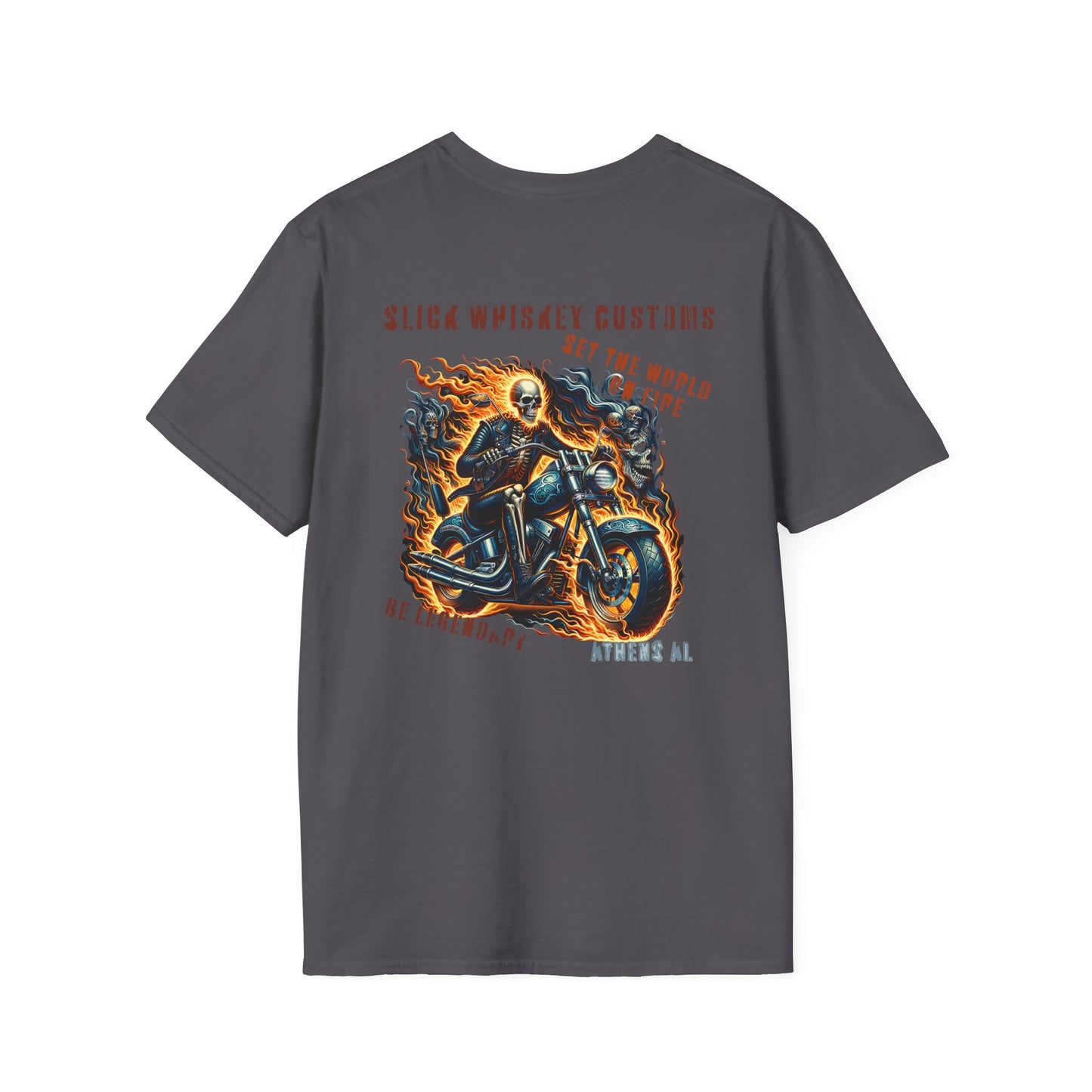 SWC Collection-Be legendary series-set the world on fire-Motorcycle Graphic T-Shirt, Biker Tee, Custom Art Shirt, Unique Gift, Unisex Casual Wear