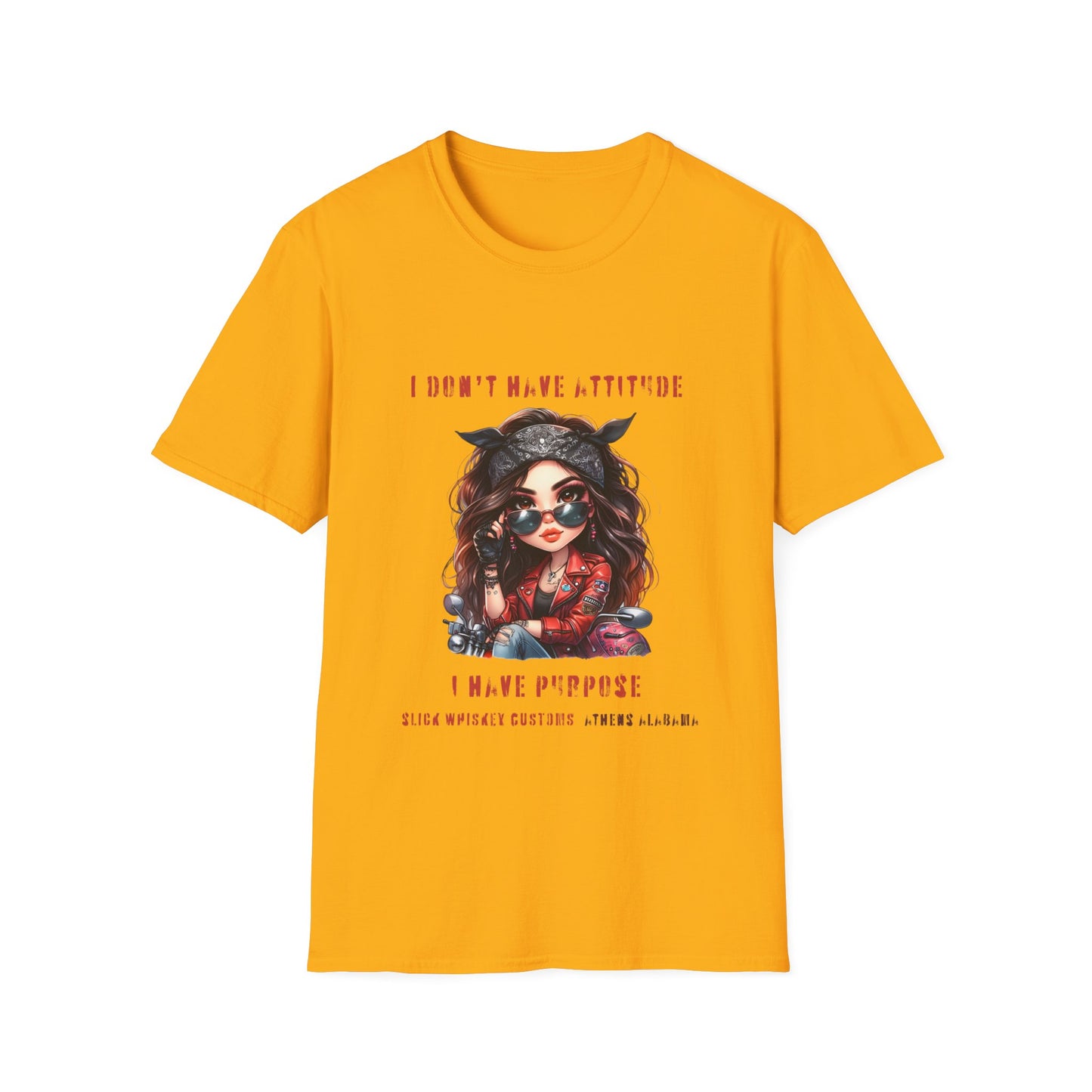 SWC Collection- Girl Attitude & Purpose T-Shirt, Funny Graphic Tee, Unique Gift for Her, Statement Shirt, Casual Everyday Wear