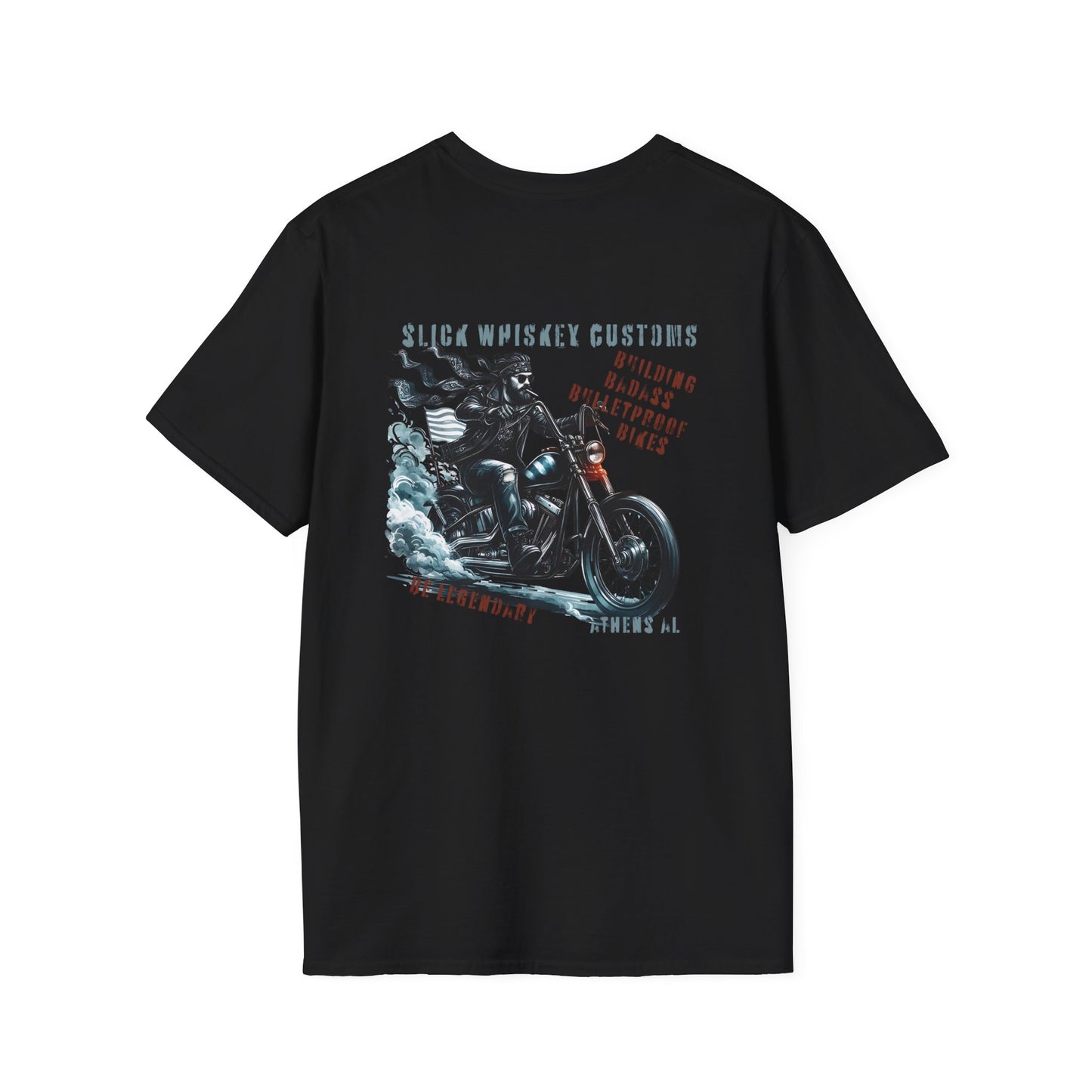 SWC Collection- Legendary Custom Motorcycle Graphic T-Shirt, Unisex Softstyle Tee, Vintage Biker Shirt, Ideal for Riders, Gift for Motorcycle Lovers, Casual Wear