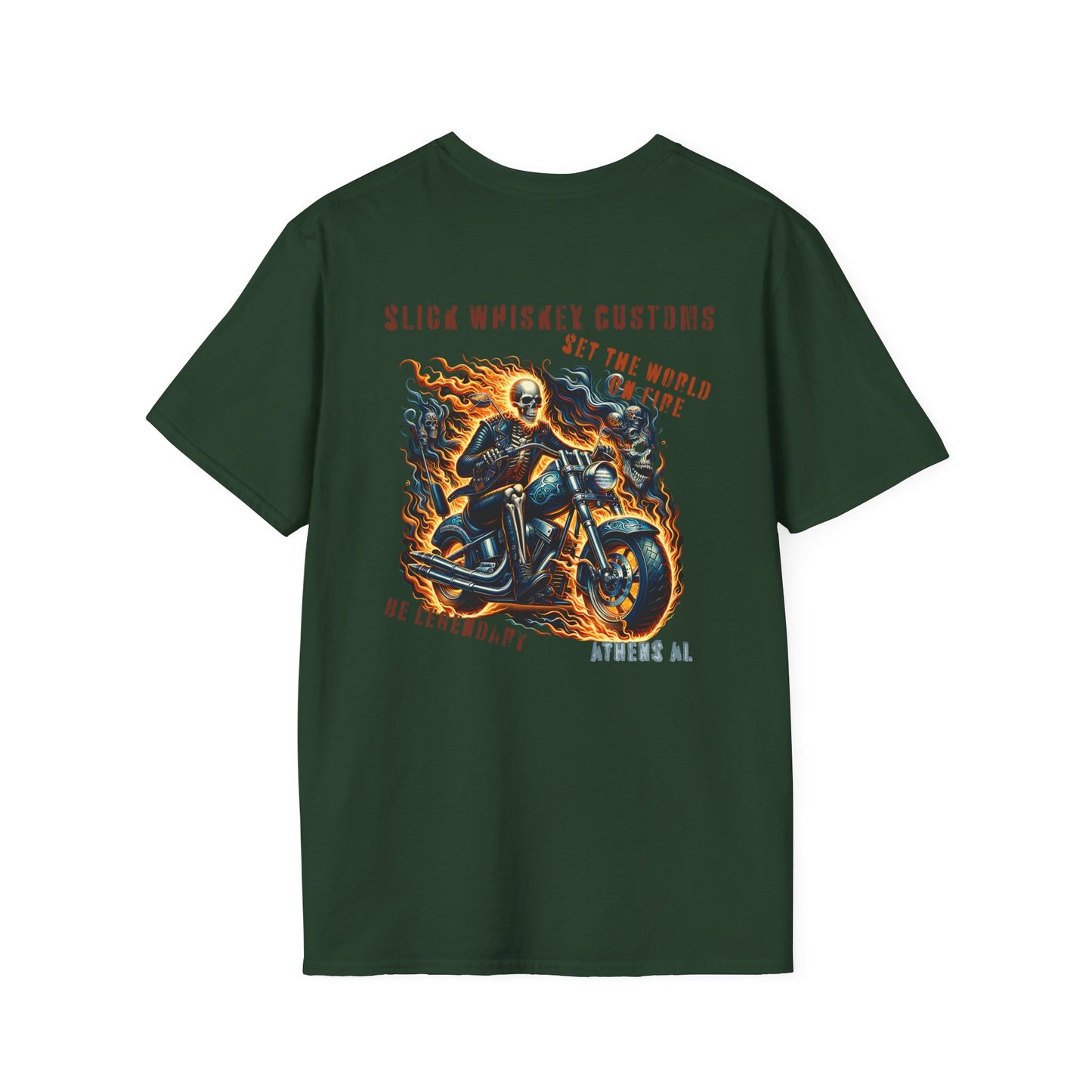 SWC Collection-Be legendary series-set the world on fire-Motorcycle Graphic T-Shirt, Biker Tee, Custom Art Shirt, Unique Gift, Unisex Casual Wear