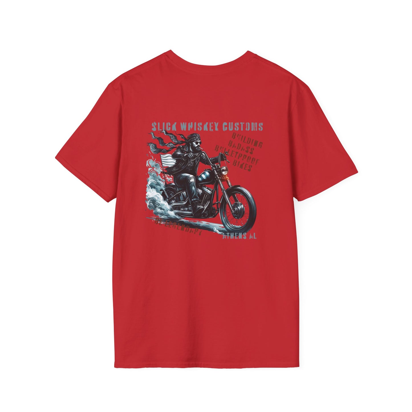 SWC Collection- Legendary Custom Motorcycle Graphic T-Shirt, Unisex Softstyle Tee, Vintage Biker Shirt, Ideal for Riders, Gift for Motorcycle Lovers, Casual Wear