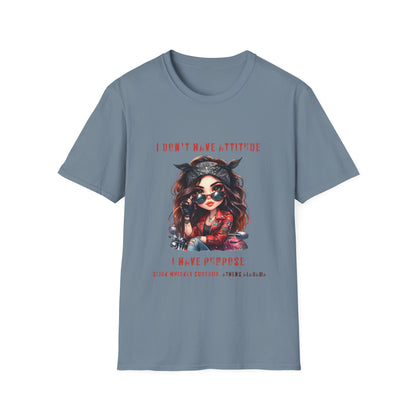 SWC Collection- Girl Attitude & Purpose T-Shirt, Funny Graphic Tee, Unique Gift for Her, Statement Shirt, Casual Everyday Wear