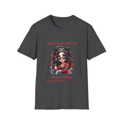 SWC Collection- Girl Attitude & Purpose T-Shirt, Funny Graphic Tee, Unique Gift for Her, Statement Shirt, Casual Everyday Wear