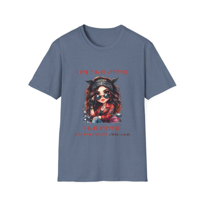 SWC Collection- Girl Attitude & Purpose T-Shirt, Funny Graphic Tee, Unique Gift for Her, Statement Shirt, Casual Everyday Wear
