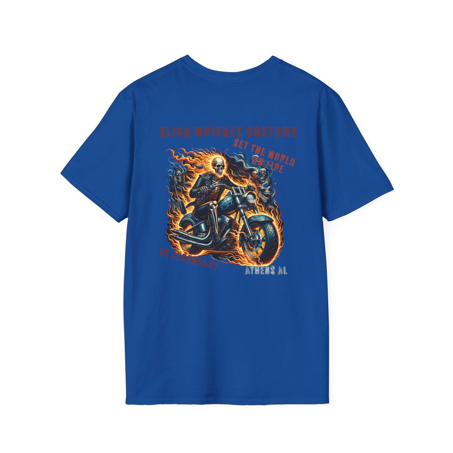 SWC Collection-Be legendary series-set the world on fire-Motorcycle Graphic T-Shirt, Biker Tee, Custom Art Shirt, Unique Gift, Unisex Casual Wear