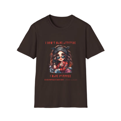 SWC Collection- Girl Attitude & Purpose T-Shirt, Funny Graphic Tee, Unique Gift for Her, Statement Shirt, Casual Everyday Wear