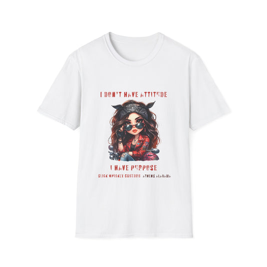 SWC Collection- Girl Attitude & Purpose T-Shirt, Funny Graphic Tee, Unique Gift for Her, Statement Shirt, Casual Everyday Wear