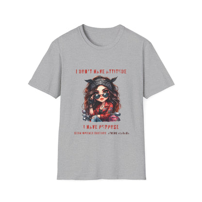 SWC Collection- Girl Attitude & Purpose T-Shirt, Funny Graphic Tee, Unique Gift for Her, Statement Shirt, Casual Everyday Wear