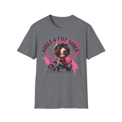 SWC Collection- 2025 Ribbon Run Breast Cancer Awareness, Biker Girl T-Shirt, Cool Motorcycle Tee, Gift for Bikers, Casual Style Top, Birthday Present, Unisex Graphic Shirt