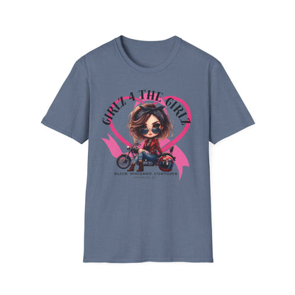 SWC Collection- 2025 Ribbon Run Breast Cancer Awareness, Biker Girl T-Shirt, Cool Motorcycle Tee, Gift for Bikers, Casual Style Top, Birthday Present, Unisex Graphic Shirt